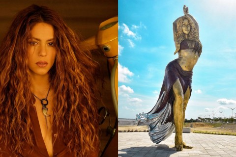 Shakira ganha estátua com 6 metros de altura em cidade natal